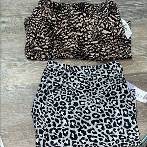 3X super soft shorts Black, White & Brown Leopard Prints